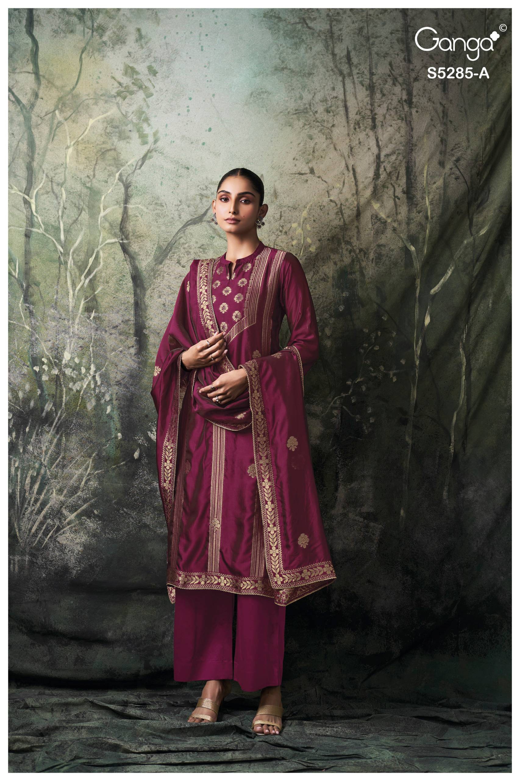 5285 SERIES BY GANGA FASHION Beautiful Colourful PURE VISCOSE Dresses At Wholesale Price